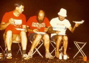 Ted, Ivan and Tony (holding Bob's dinner).