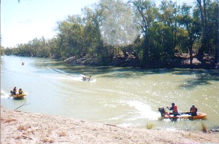 Arriving at the turnaround point on the Darling River.