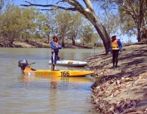 Taking a break before entering Mullaroo Creek.