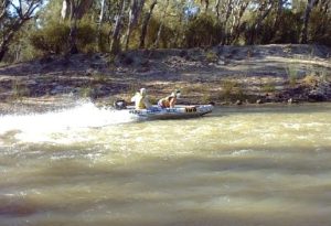 John and Stephen at stony crossing on Mullaroo Creek.