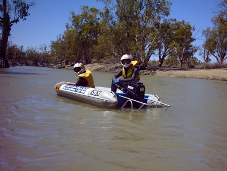 John and Stephen waiting on Mullaroo Creek.