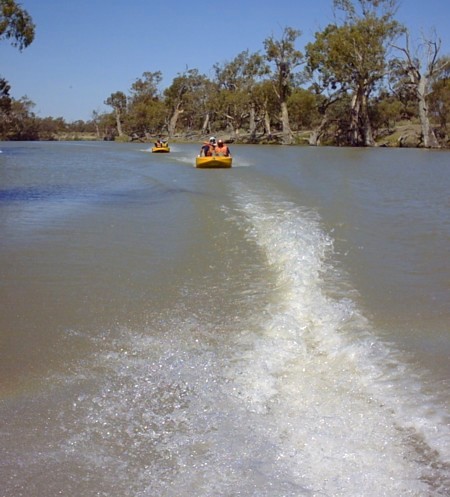 Line astern on the Darling River.