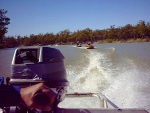 Powering to overnight camp.