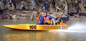 Todd and Ian on the Darling River.