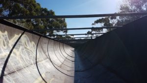 The remarkable flume at Karalee used to carry the diverted water from the Rock to the dam.