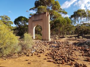 The archway is the only remaining standing part of the derelict hotel at Palmers Find.