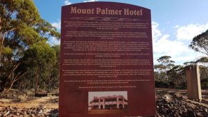Fantastic information board recording the details of the Mount Palmer Hotel. More information like this is need at all our heritage sites.