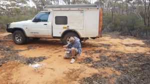 Greg intialising his Phantom 4 drone.
