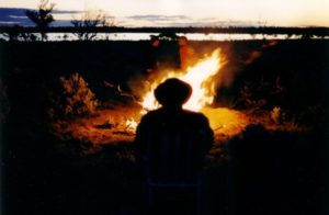 Mike's moustache is alight.