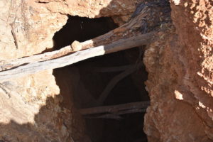 Open, unprotected shaft at the mine.