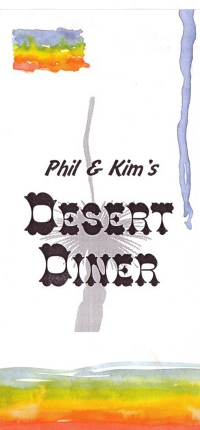 Desert Diner menu.