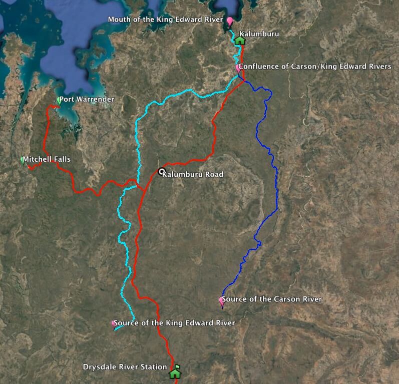 King Edward River and tributary rivers.