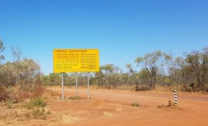 Advisory sign at the Derby end of the Gibb River Road.