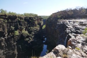 When walking along the access track to Mitchell Falls it is difficult to realise that Big Merton Falls gorge is parallel to and close to the more famous feature.