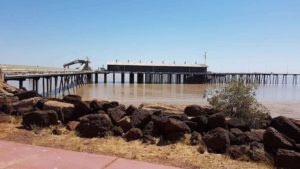 Derby has some of the highest tides in the world. The pier is under repair.