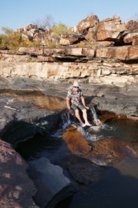 Relaxing at Surveyors Pool.