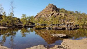 Placid pool above the Bells Gorge Falls.