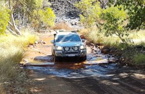 Jeff and Micaela in their Prado.