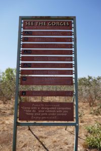 This and many other signs are at the start of the Gibb River Road, Derby.