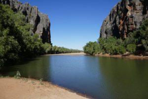 The Lennard River has carved its way though the Napier Range to form Windjana Gorge.