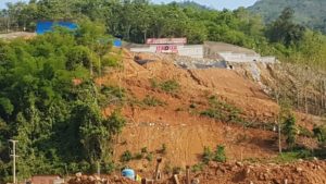 Construction site on the northern bank.