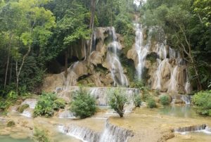 The waterfall flows year round.