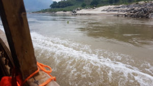 Moving along the river.