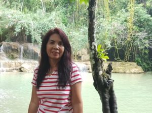Tassy at Kuang Si Waterfall.