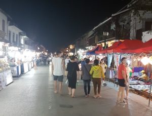 Walking street in Luang Prabang.