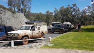 Lunch stop at Wellington Dam. This park was the quarry for the rock used to build the dam.