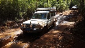 Mushy in the Muddy Landing Road mudhole.