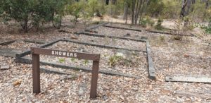 Ruins of shower block at PoW Camp.