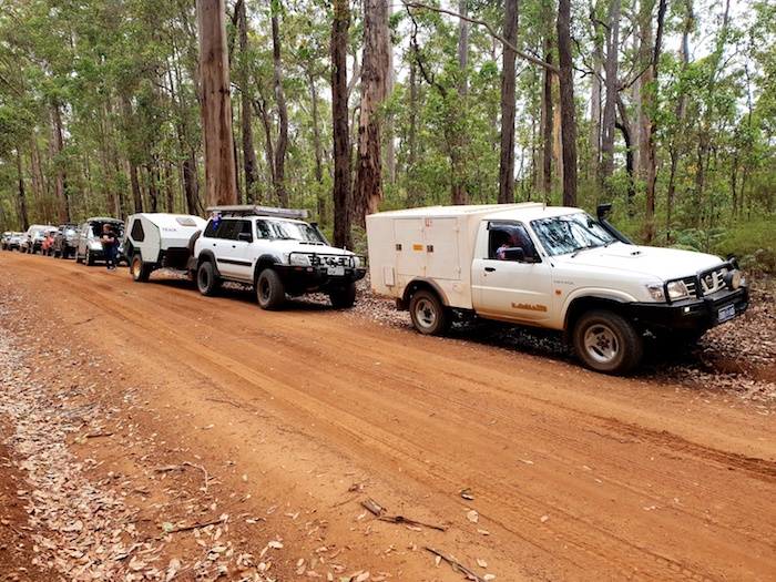 Our convoy at the fire tower.