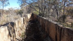 The 160 metre long channel to the first dam.