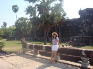Tassy at the front of the Wat.