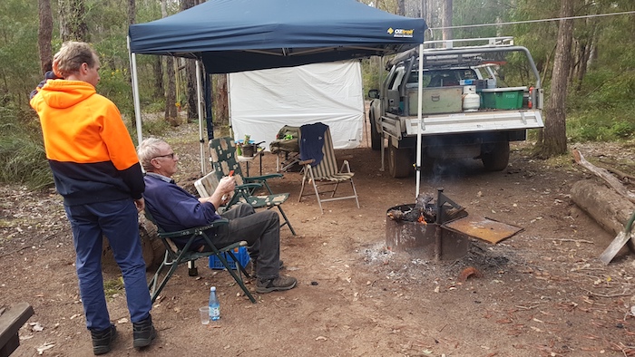 Stephen and John at our Chapman Pool campsite.