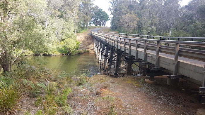 Warner Glen Bridge, 40 kilometres upriver from the mouth.