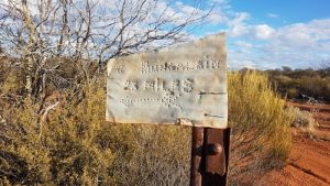 Bungalbin 23 miles. The direction the sign was pointing could have referred to either of two tracks.