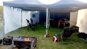 Our camp. The walls on the gazebos were particularly welcome while the wind was howling for the first two days.