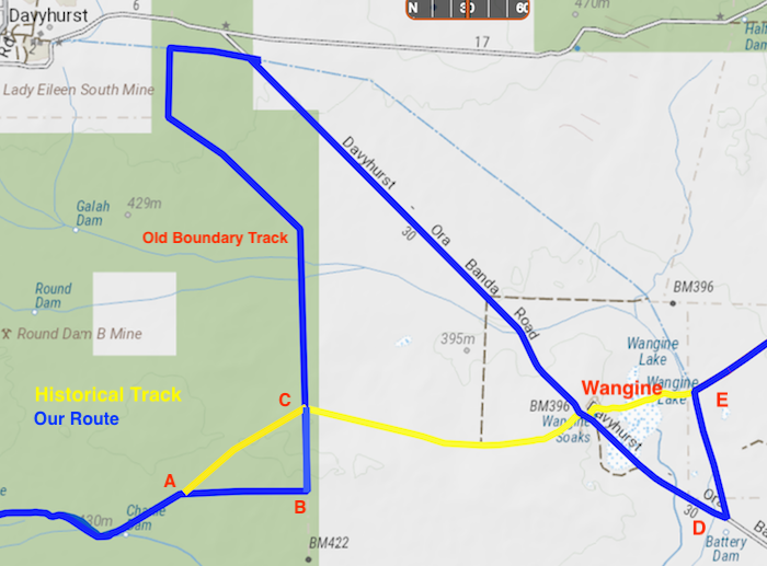 DETOUR FROM BOUNDARY TRACK TO PIPELINE TRACK