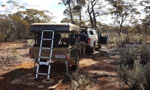 Greg setting up at our ‘Fault Line Camp.