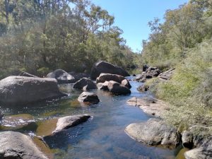 Rocky pool underneath the flying fox.