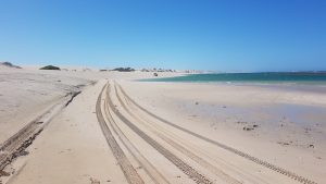 Easy drive along the beach to the end of the lagoon.