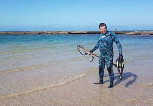 Matt about to go snorkelling.