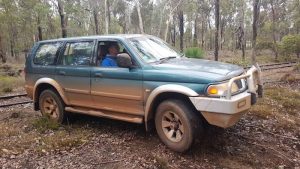 Neil takes his Mitsubishi off the railway.