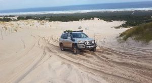 Jeff and Micaela in their Prado.