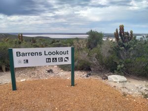 The name for the Lookout is derived from East Mt Barren immediately behind it.