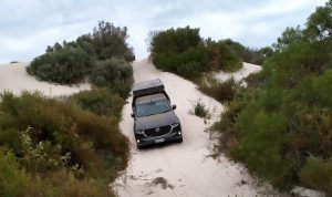 Descending sand dune to Thirteen Mile Beach.