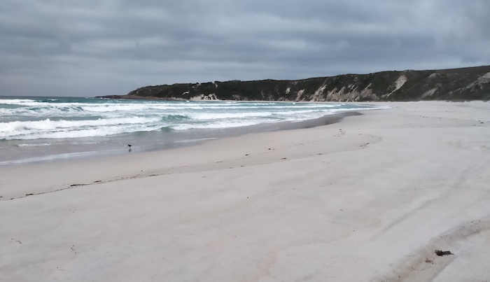 Qualilup Beach with the lookout/headland in the background.