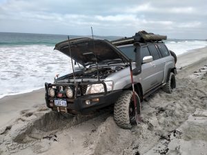 The heavy Patrol was well bogged.